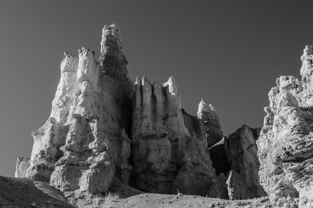 A large tower with hoodoo formation in the works