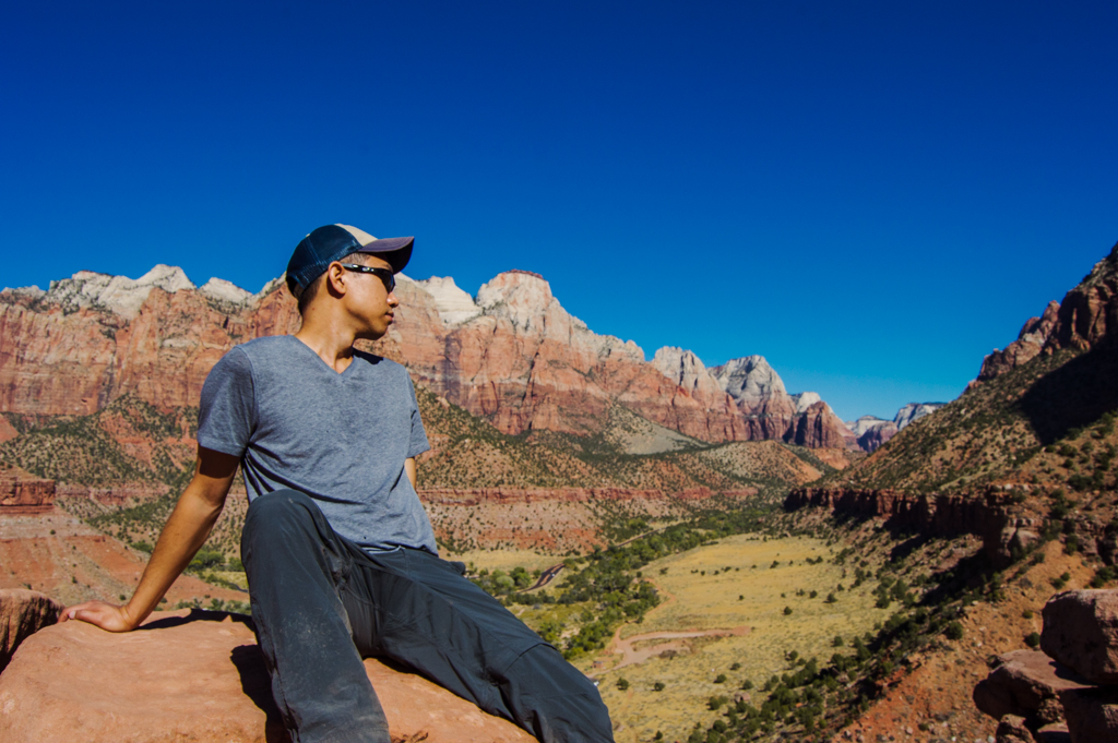 D being my outdoor lifestyle model with Zion Canyon in the background