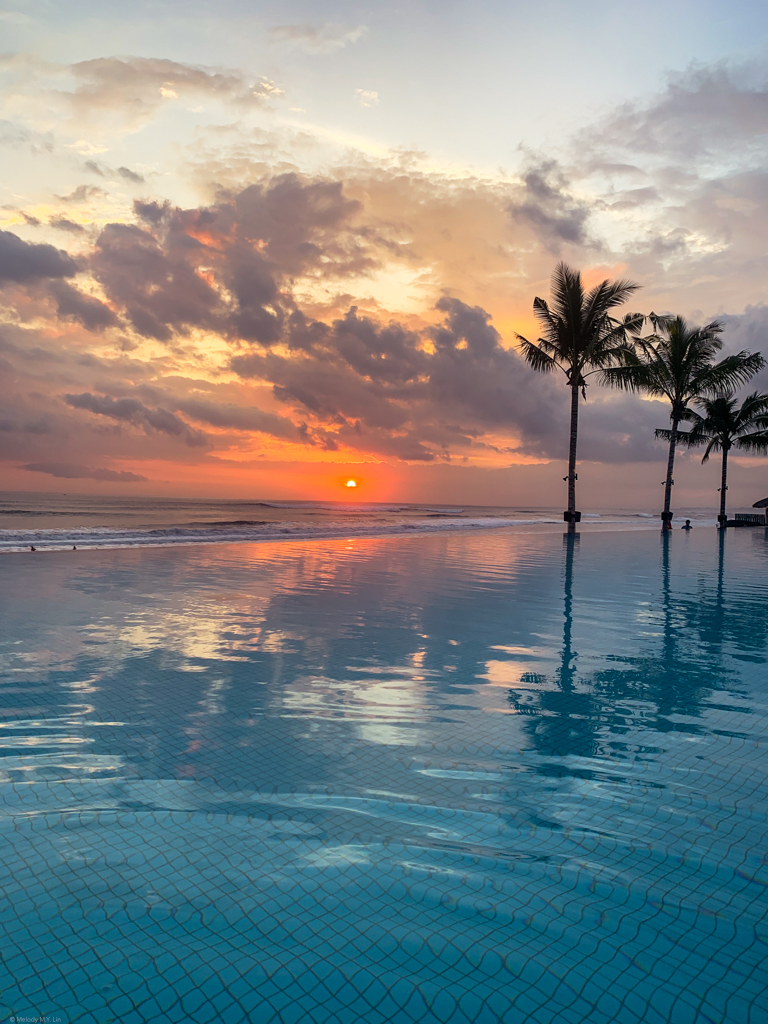 Sunset at the infinity pool