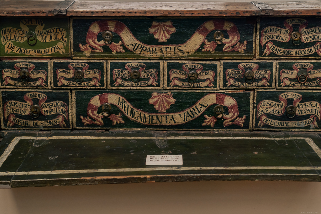 An old school apothecary cabinet