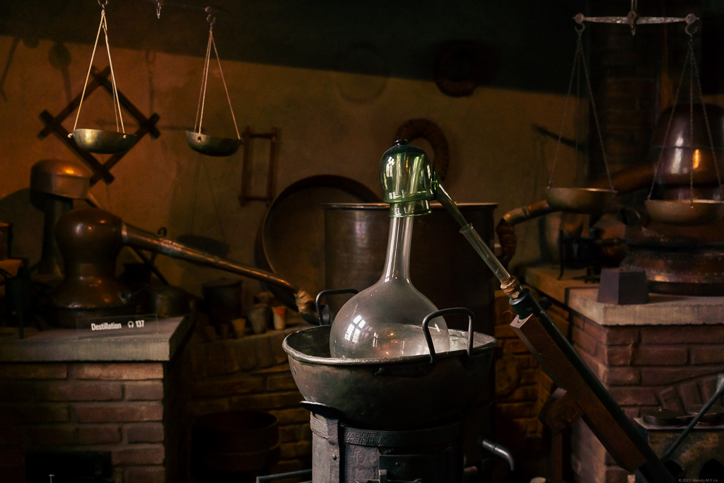 A large distillation flask