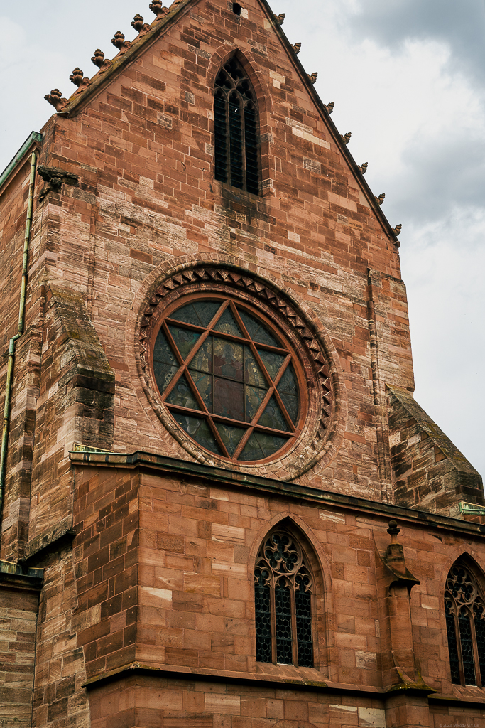 Large stained glass window with the Star of David