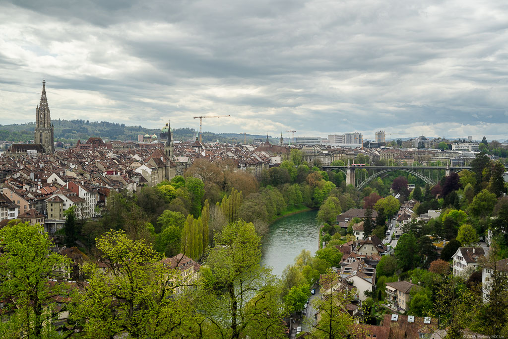 View of Bern and the Aare from above