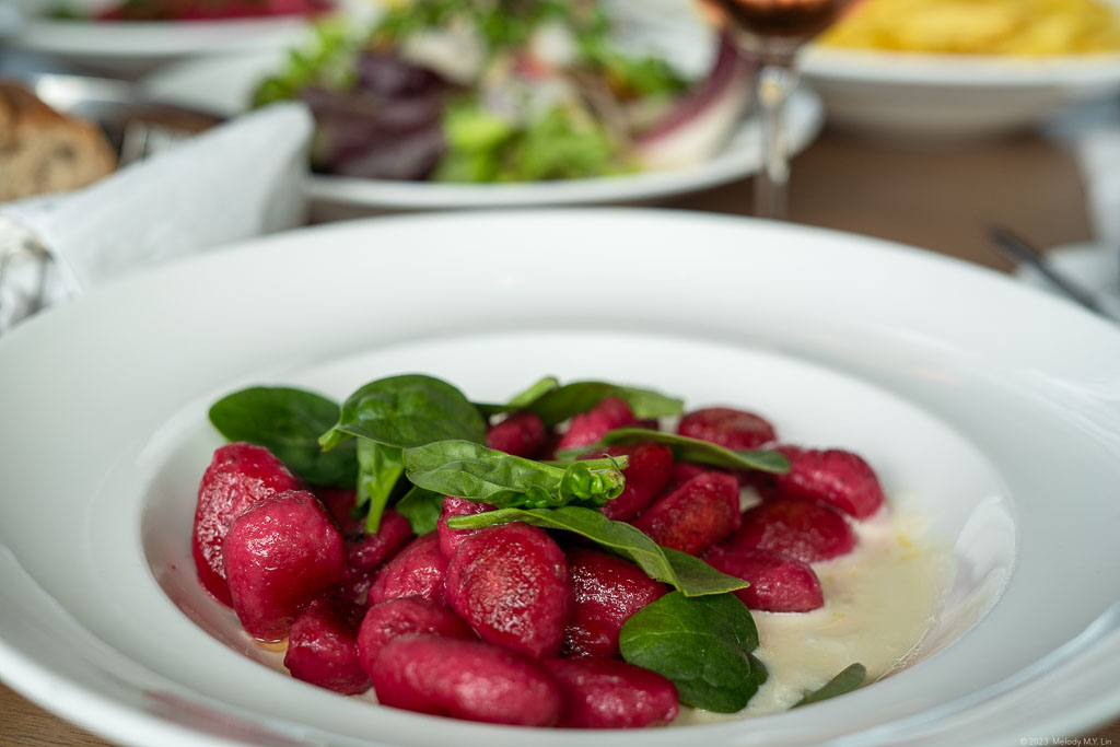 Beet gnocchi