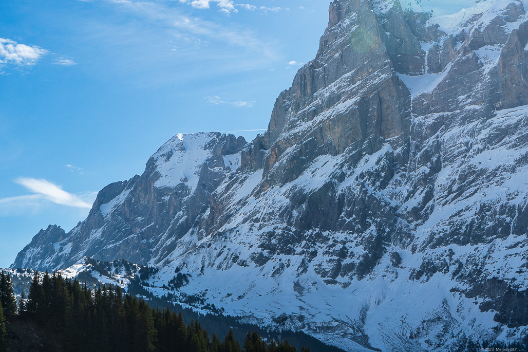 A closer look at the steep walls of the Wetterhorn massif