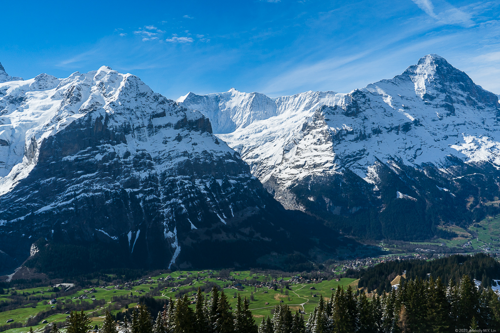 Overhead view of the Grindelwald Valley