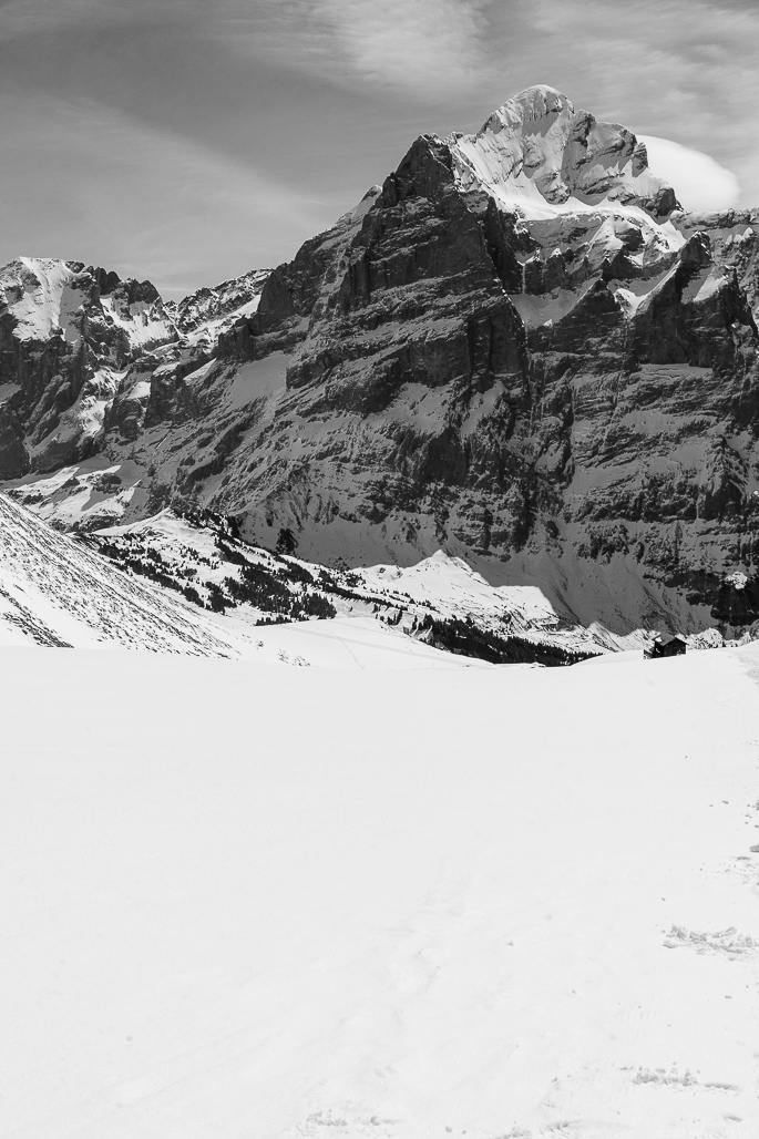 Wetterhorn in black and white