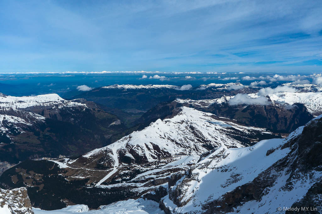 View of surrounding mountains towards Interlaken