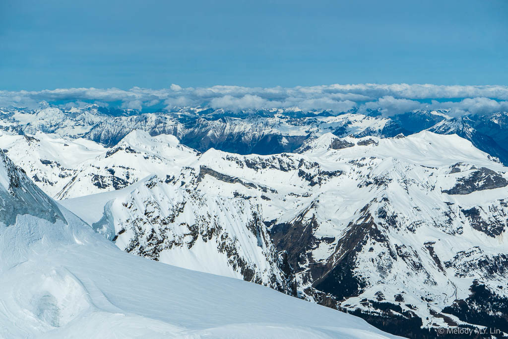 Endless snow-capped mountain ranges