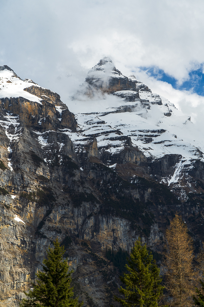 The Jungfrau peeking out from the clouds