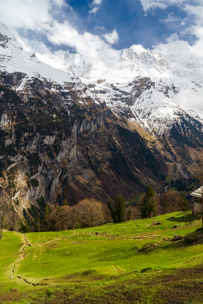 The little plateau with the Alps in the background