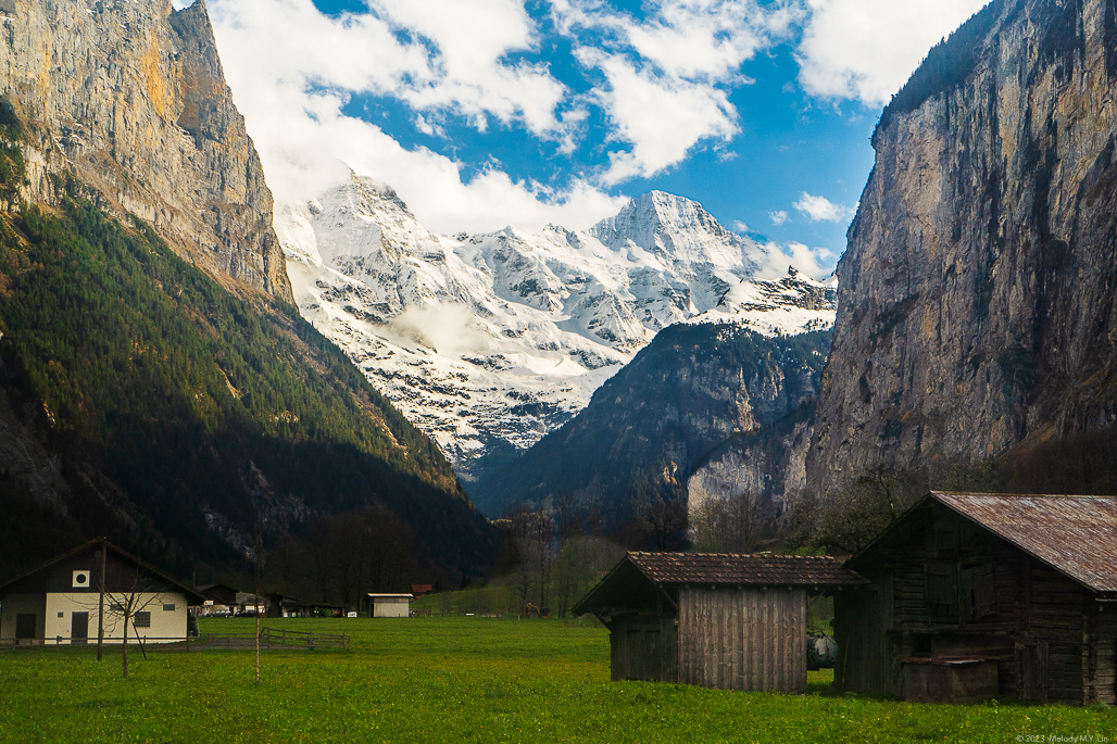 Grosshorn and Breithorn from the valley floor