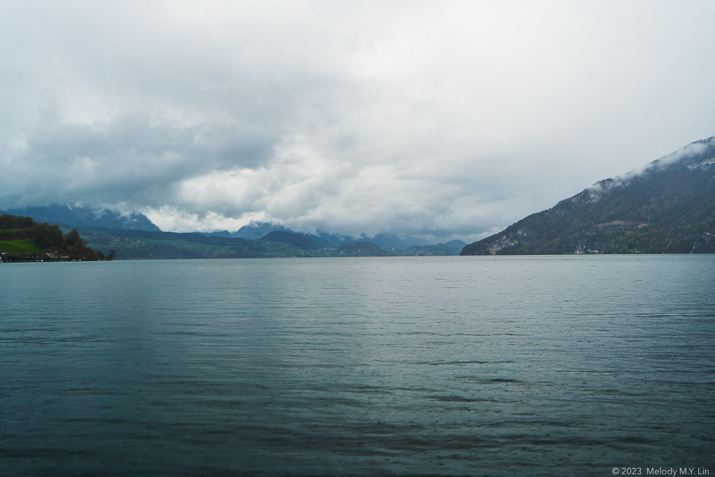 Thunersee on an overcast day