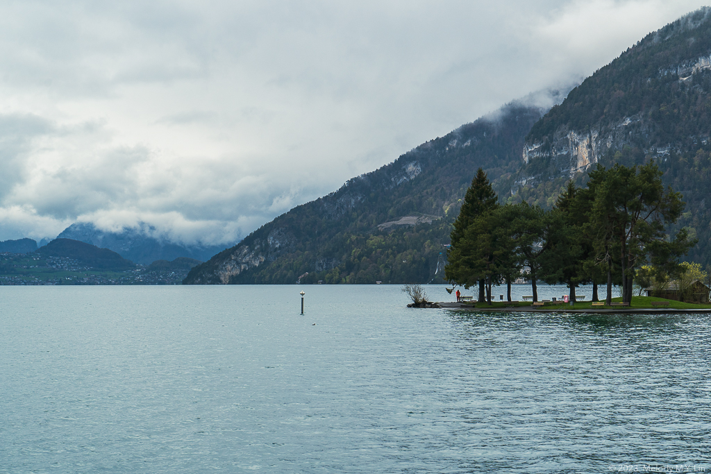 A small park on surface of the lake