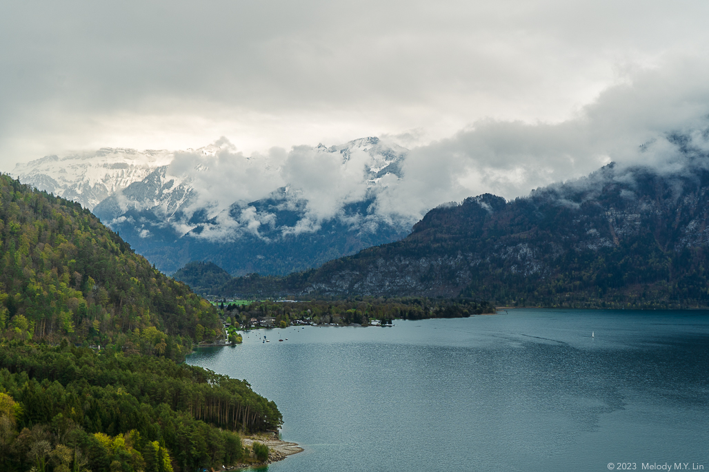 Looking back at Interlaken from the trail