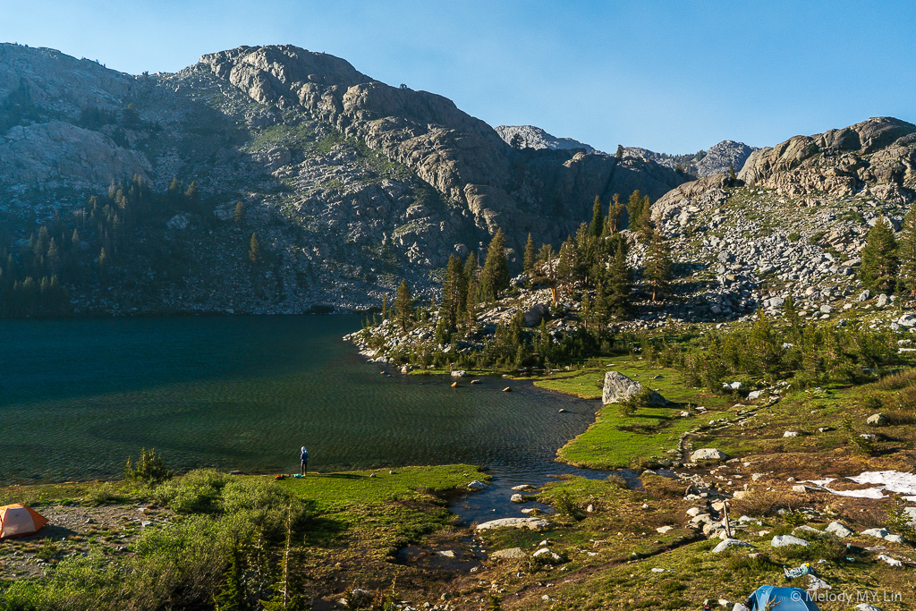 Overlooking the southeastern edge of the lake