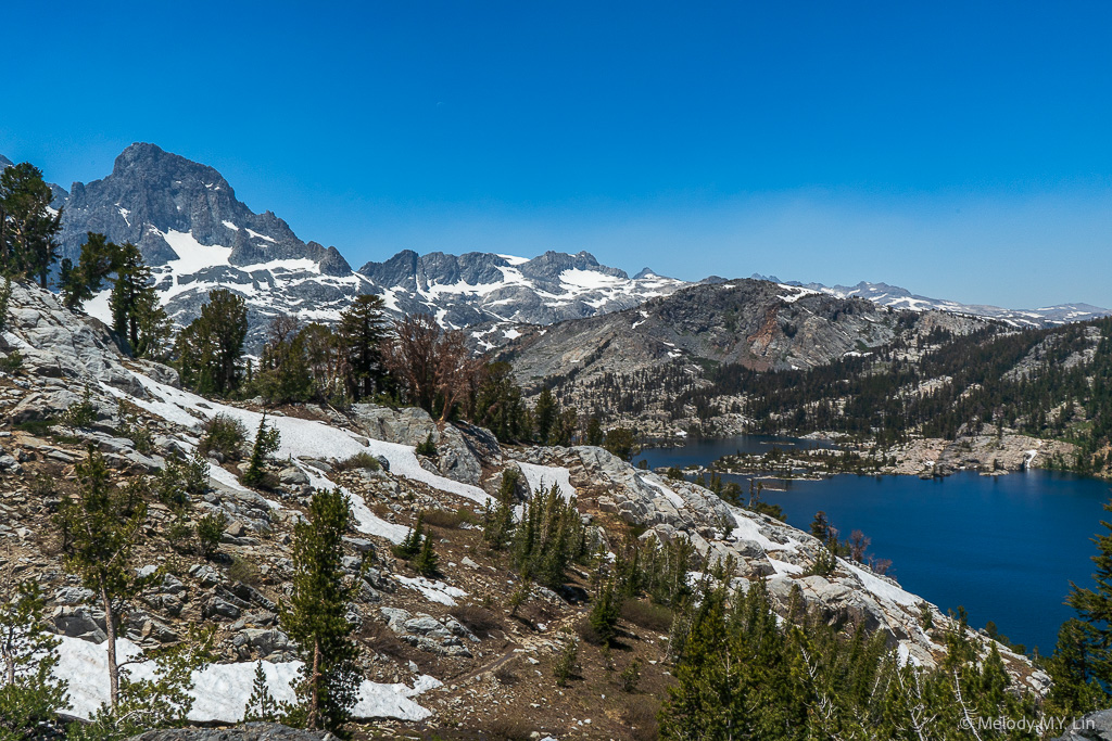 View of Garnet Lake from the top of the pass