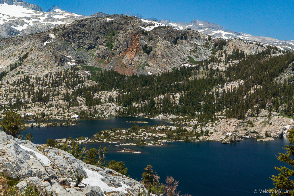 A close-up of the islands on Garnet Lake