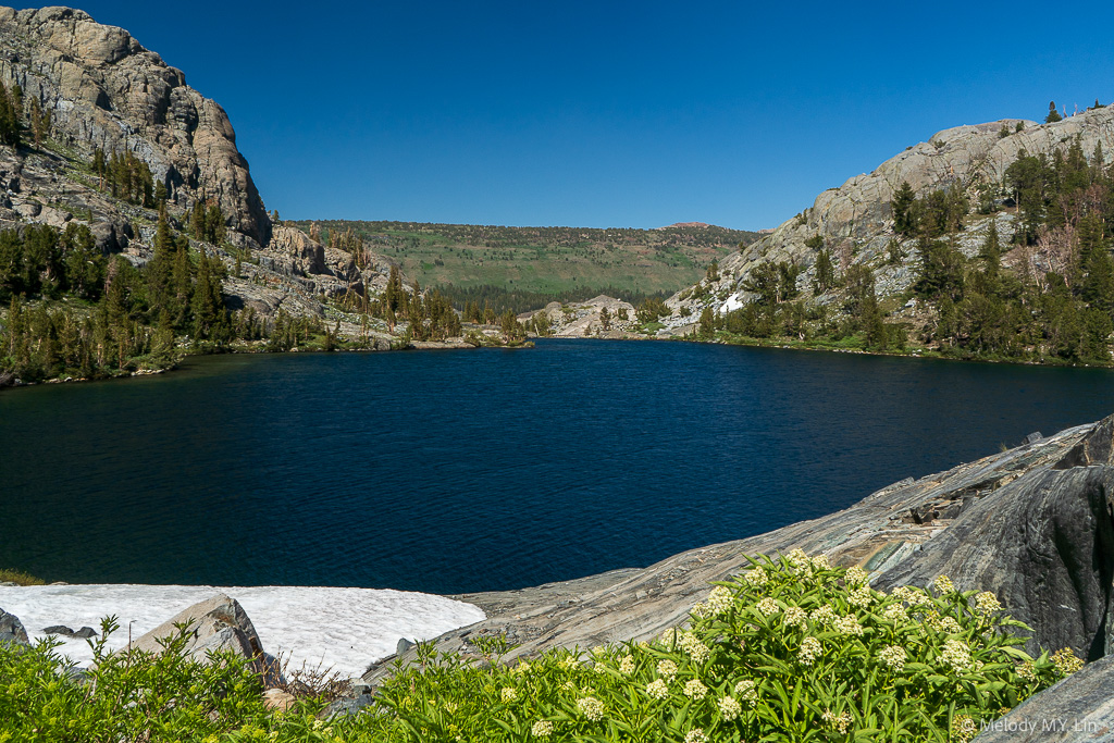 Looking back to the outlet of the lake.