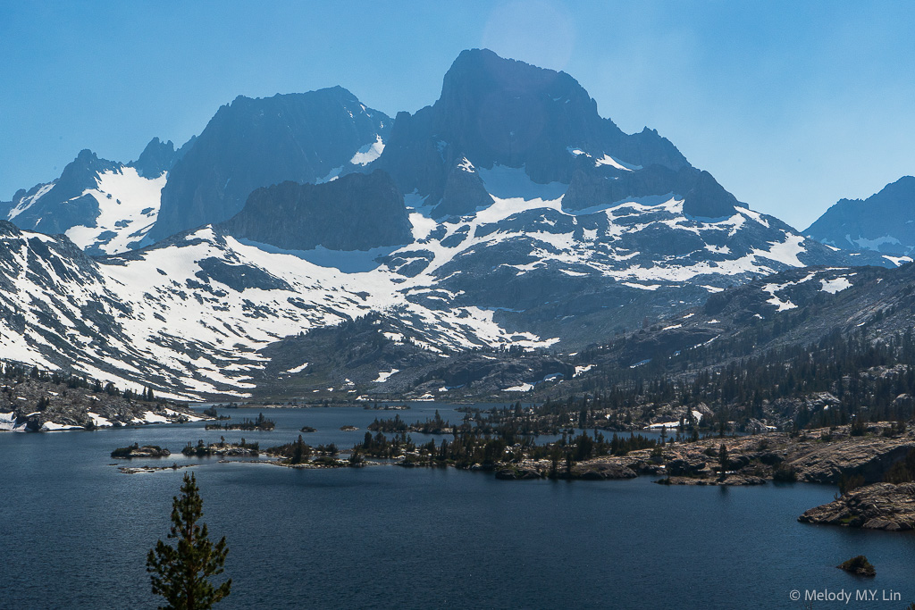 Banner Peak towering over the islands