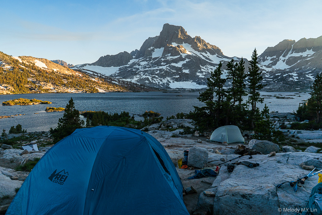 Our tent with Banner Peak