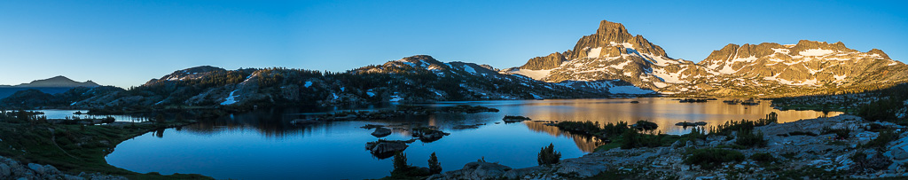 Panorama of the lake at sunrise