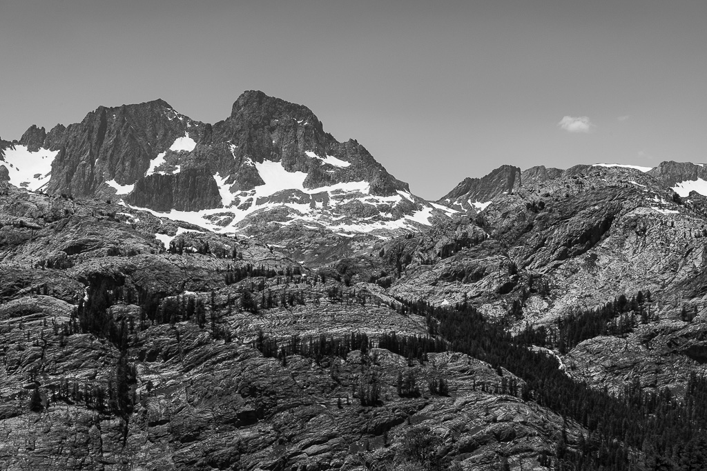 B&W photo of Banner peak