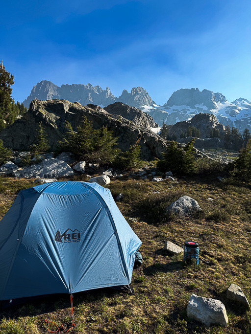 Our tent with the Minarets in the background