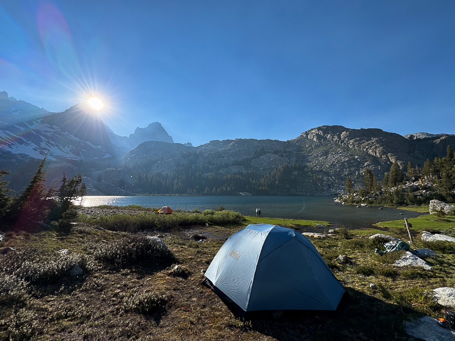 Our tent with Ediza Lake in the background