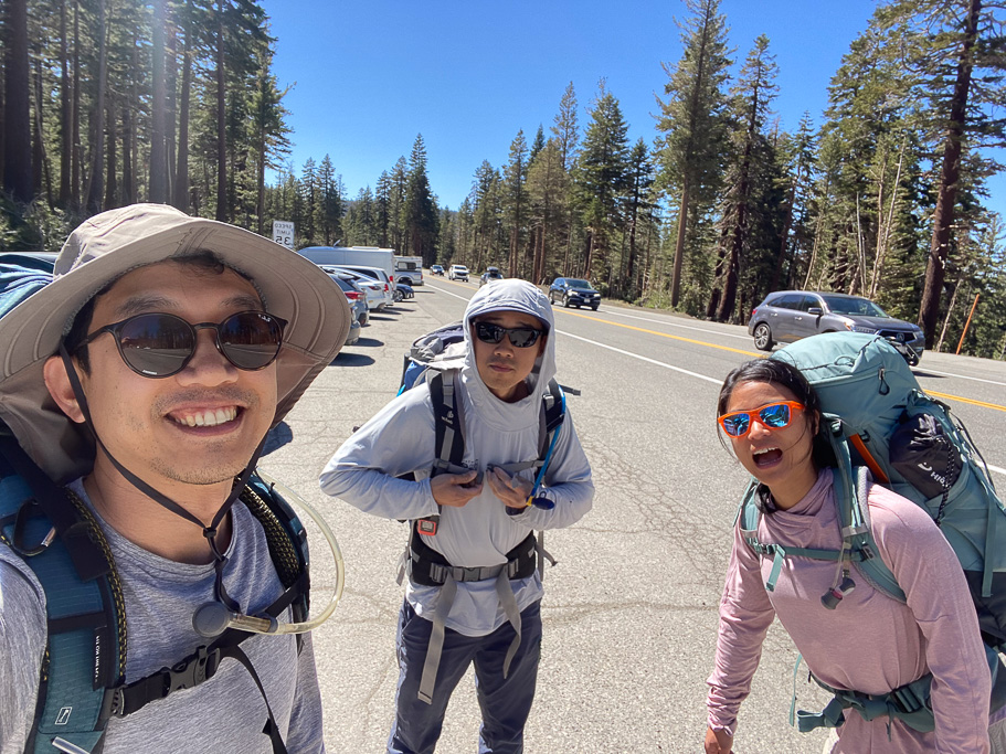 A group selfie at the parking lot